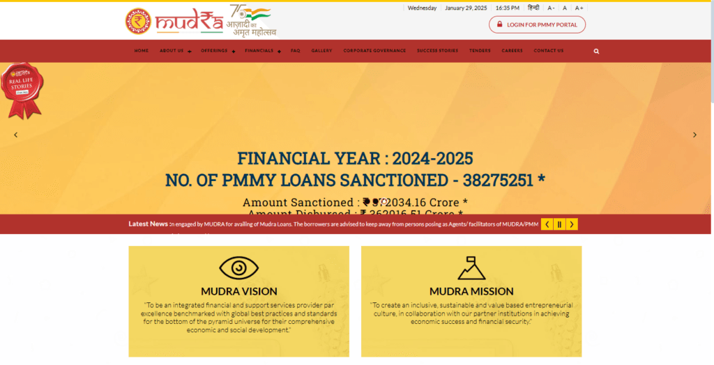 website "https://www.mudra.org.in/"