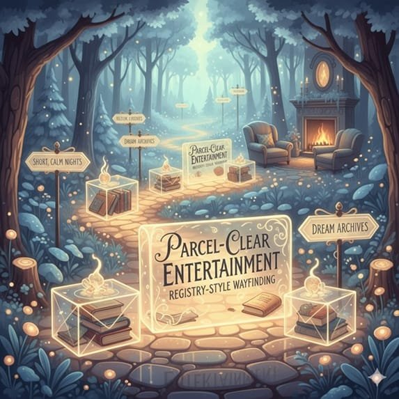 Parcel-Clear Entertainment: Registry-style way finding for short, calm nights